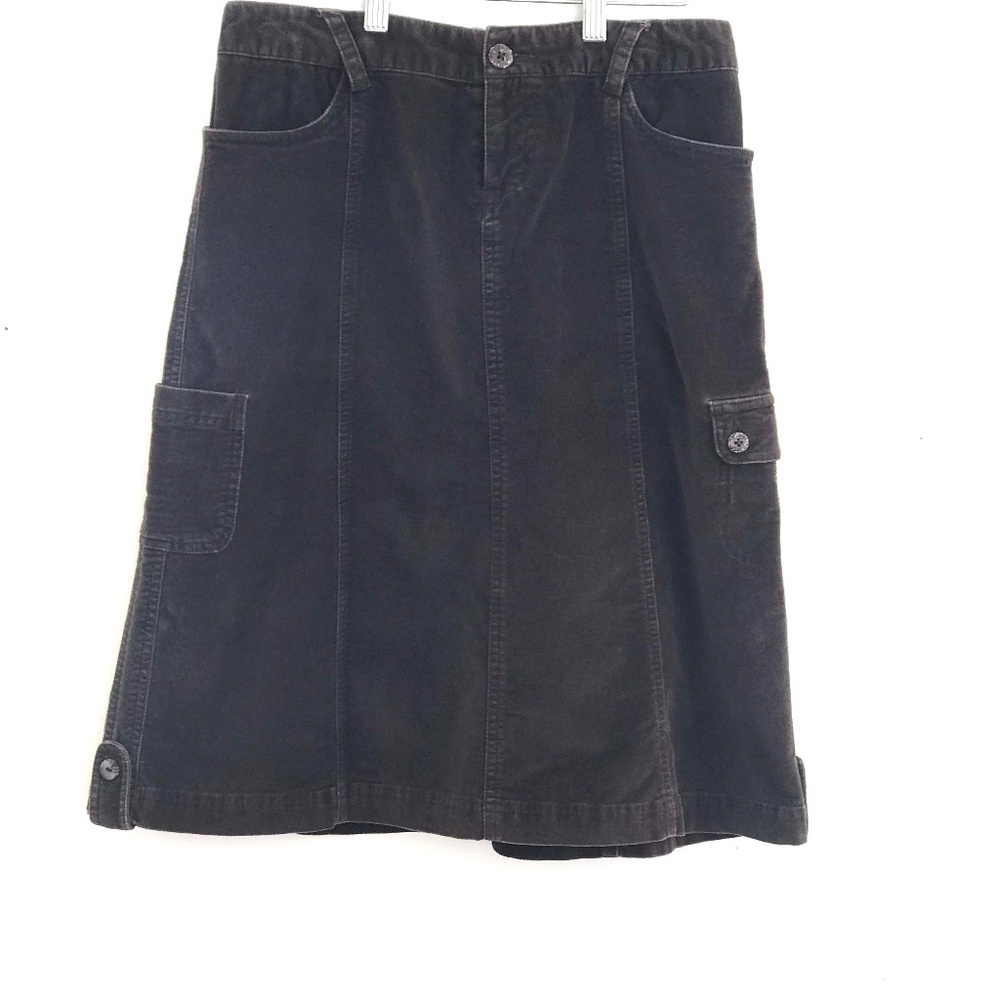 Columbia A line chocolate brown skirt women 4 knee length brushed cotton classic